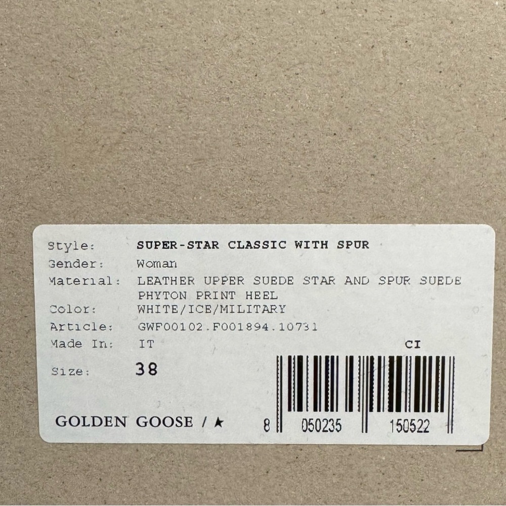 Golden Goose Women's Super Star White Leather Military NIB - Picture 11 of 11